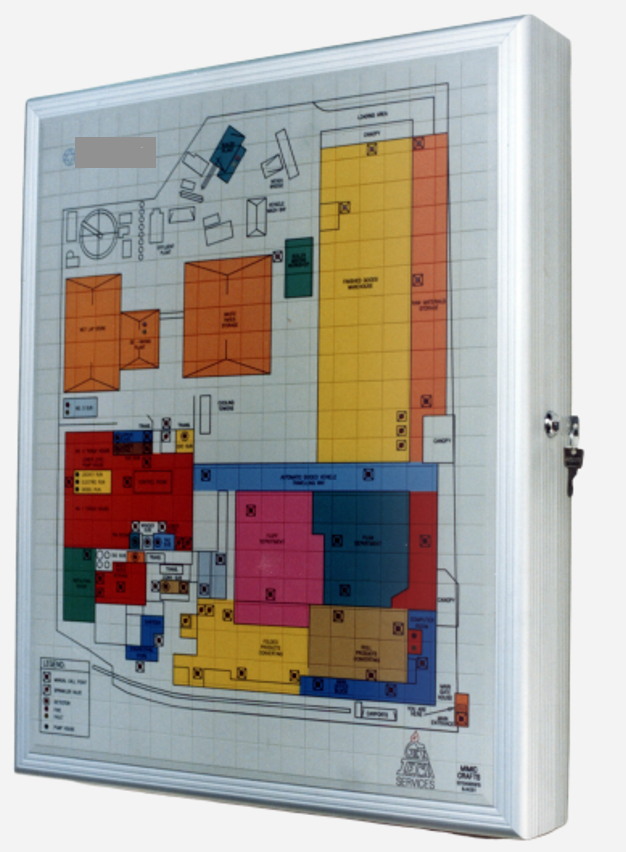 portable mosaic mimic fire panel in enclosure. mimic cape